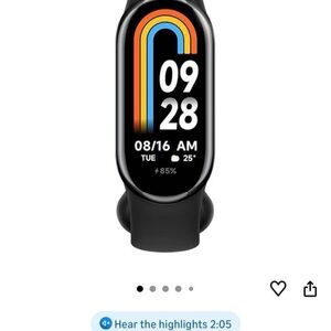 Black Smart Fitness Band with Color AMOLED Display